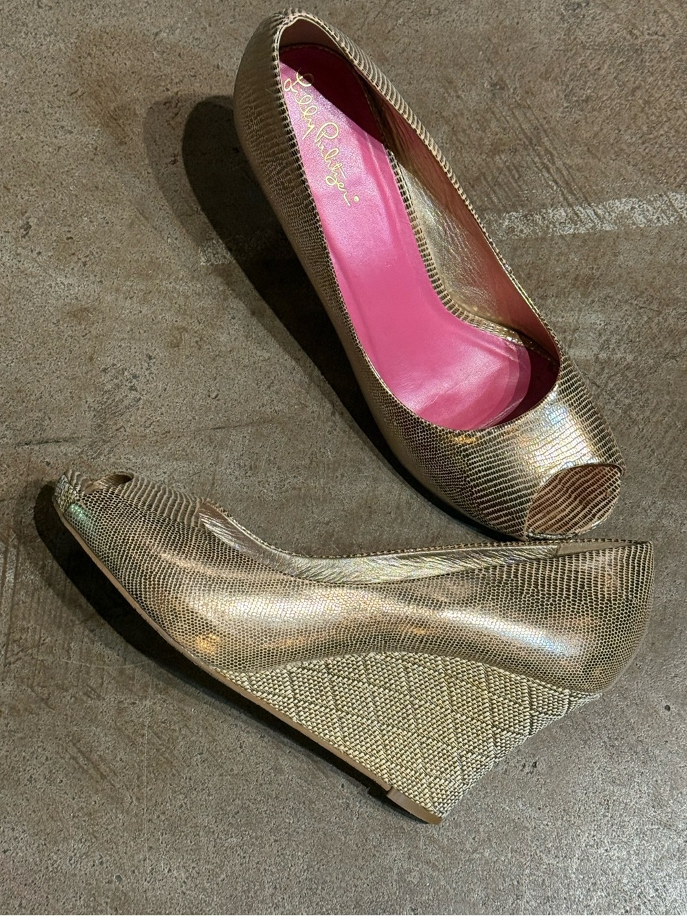 Lilly Pulitzer Resort Chic Peep Toe Wedges